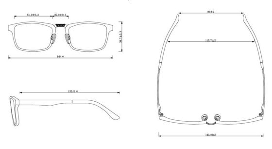 52mm Anti UV Light Glasses / Non Reflective Blue Light Glasses For Computer